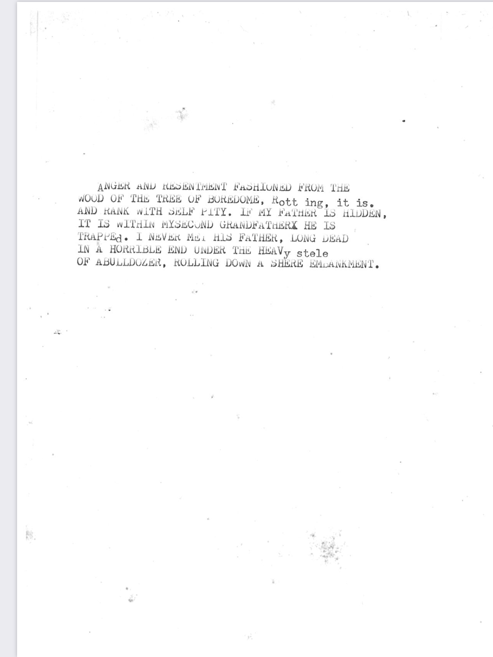 an image of typewritten text